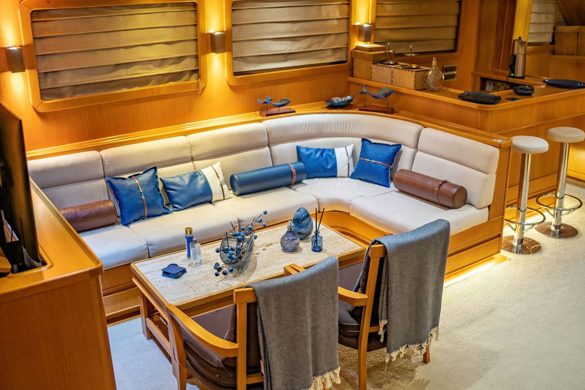 Salon of Babylon, a Custom Made Babylon yacht at Bodrum, Turkey