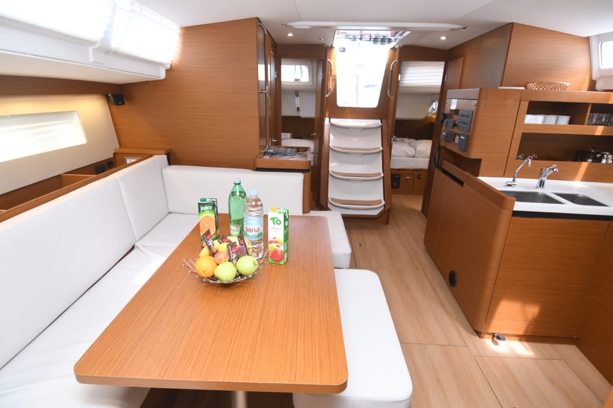 Salon of Caruso, a Jeanneau Sun Odyssey 490 sailboat at Dubrovnik, Croatia