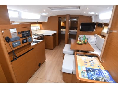 Salon of Caruso, a Jeanneau Sun Odyssey 490 sailboat at Dubrovnik, Croatia