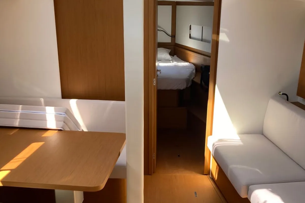 Cabin on Idefix, a Beneteau First 44 sailboat at Lavreotiki Municipal Unit, Greece