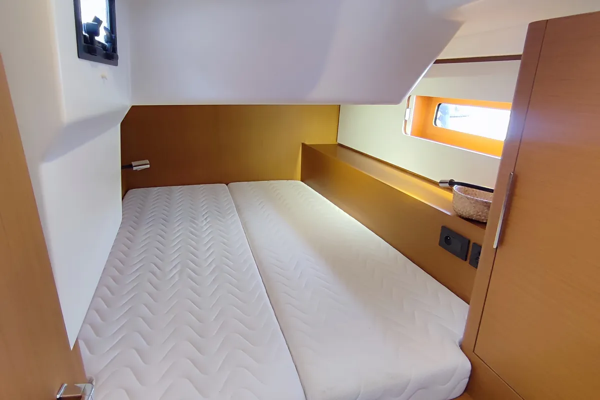 Cabin on Idefix, a Beneteau First 44 sailboat at Lavreotiki Municipal Unit, Greece