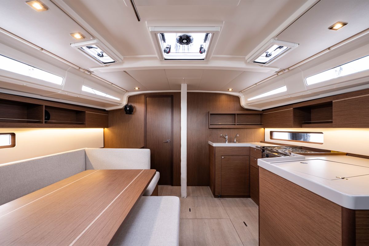 Salon of Pure Chaos, a Beneteau Oceanis 40.1 sailboat at Municipal Unit of Nea Peramos, Greece