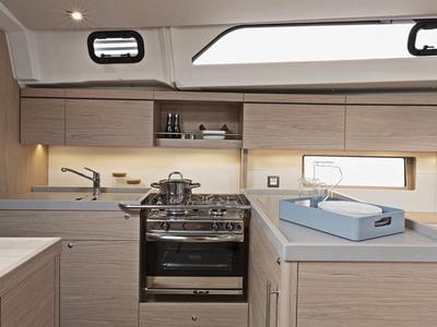 Galley of Sunsail 46.4 Premium, a Beneteau Oceanis 46.1 sailboat at Cannigione, Italy