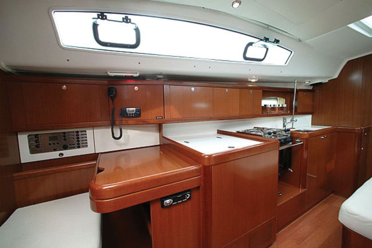 Galley of Toscana, a Beneteau Oceanis 40 sailboat at Salamina Municipal Unit, Greece