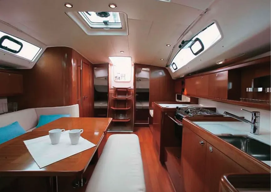 Salon of Toscana, a Beneteau Oceanis 40 sailboat at Salamina Municipal Unit, Greece