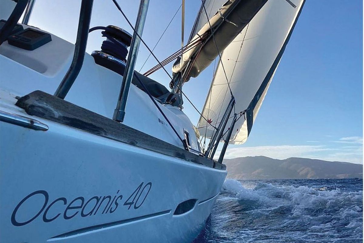 Exterior view of Toscana, a Beneteau Oceanis 40 sailboat at Salamina Municipal Unit, Greece