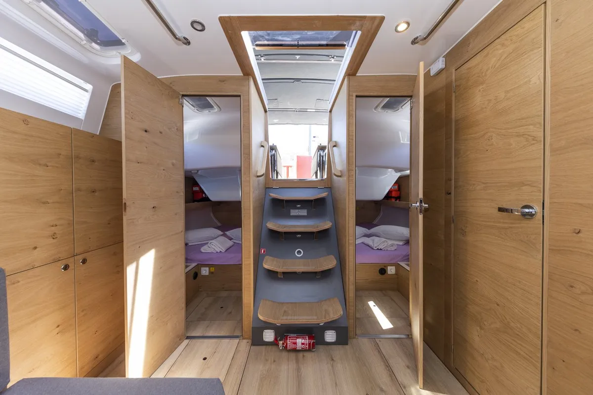 Cabin on Supreme, a Elan Impression 45 sailboat at Zadar, Croatia