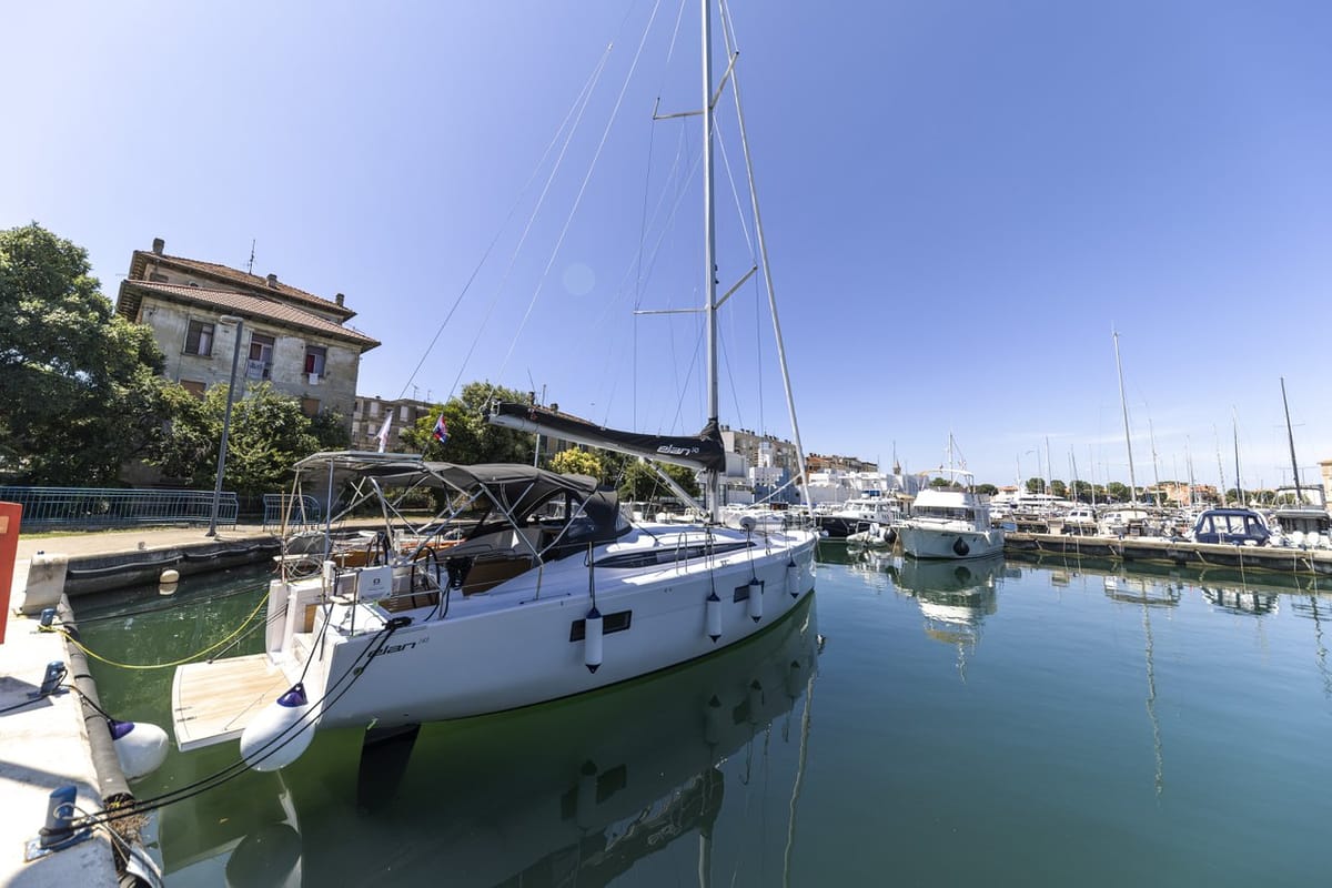 Exterior view of Supreme, a Elan Impression 45 sailboat at Zadar, Croatia