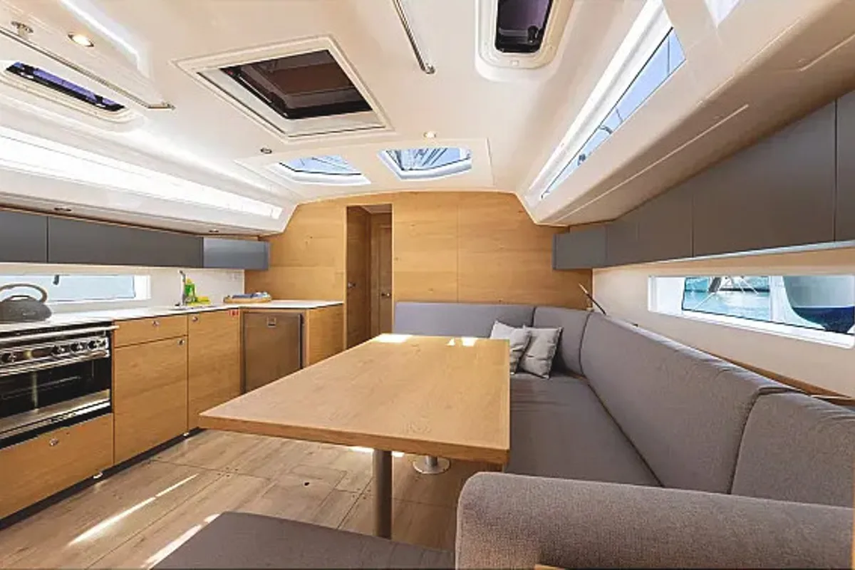 Galley of Supreme, a Elan Impression 45 sailboat at Zadar, Croatia