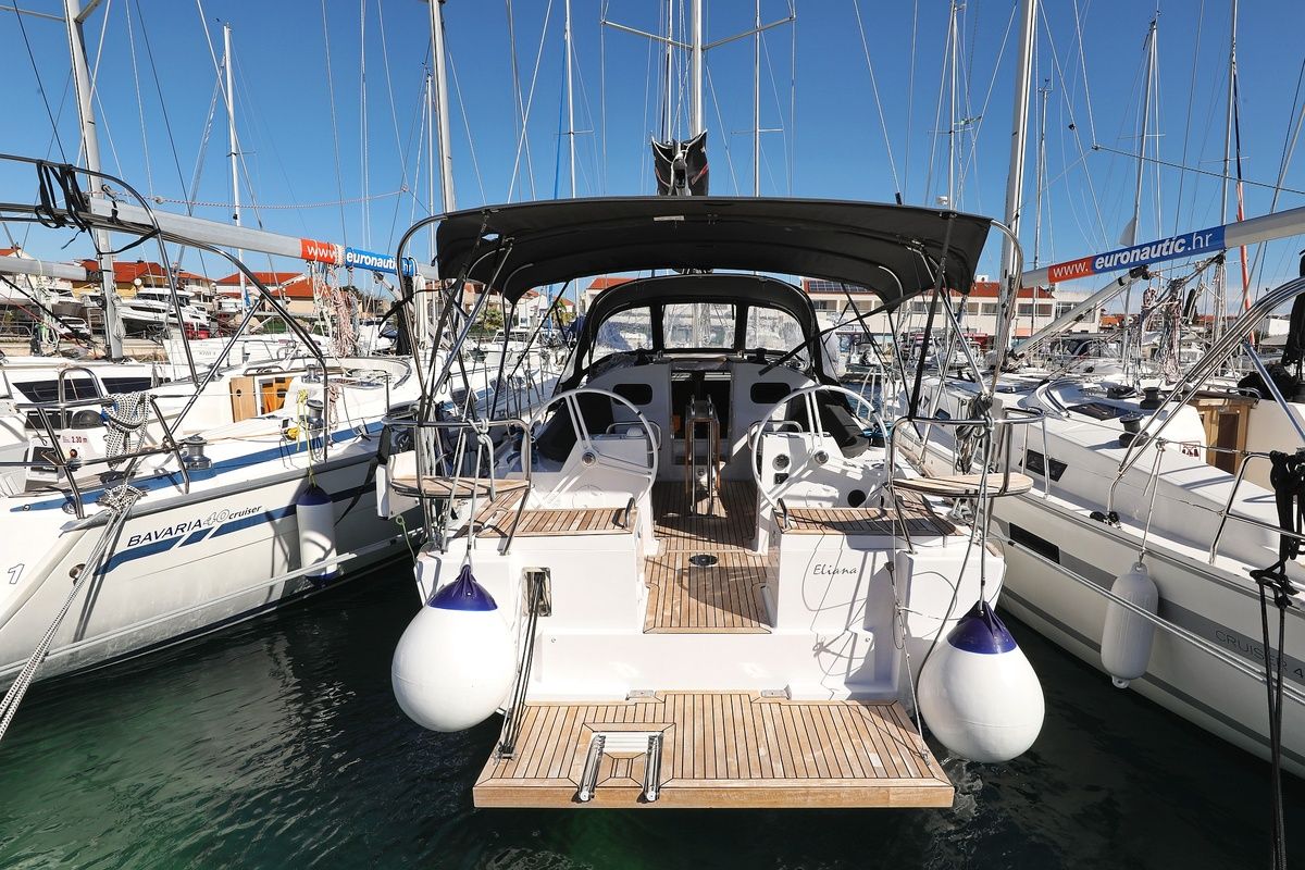 Exterior view of Eliana, a Elan Impression 40.1 sailboat at Pirovac, Croatia