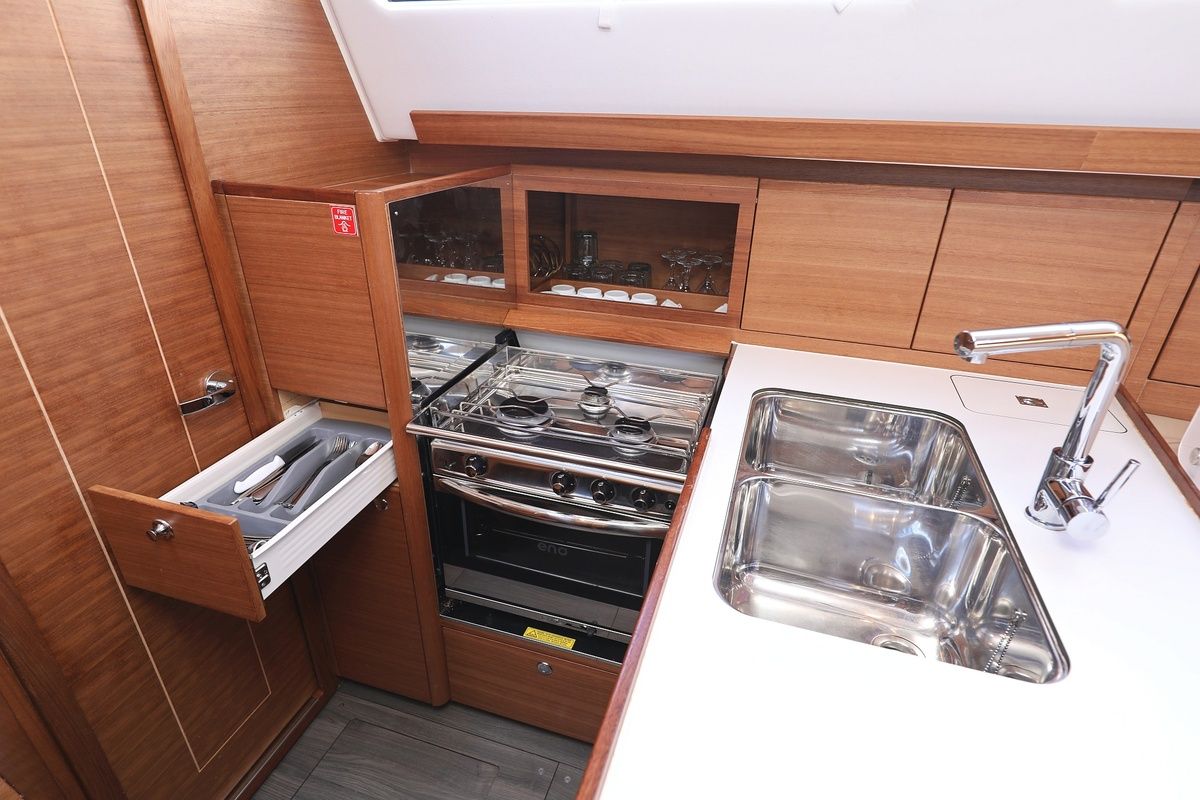Galley of Eliana, a Elan Impression 40.1 sailboat at Pirovac, Croatia