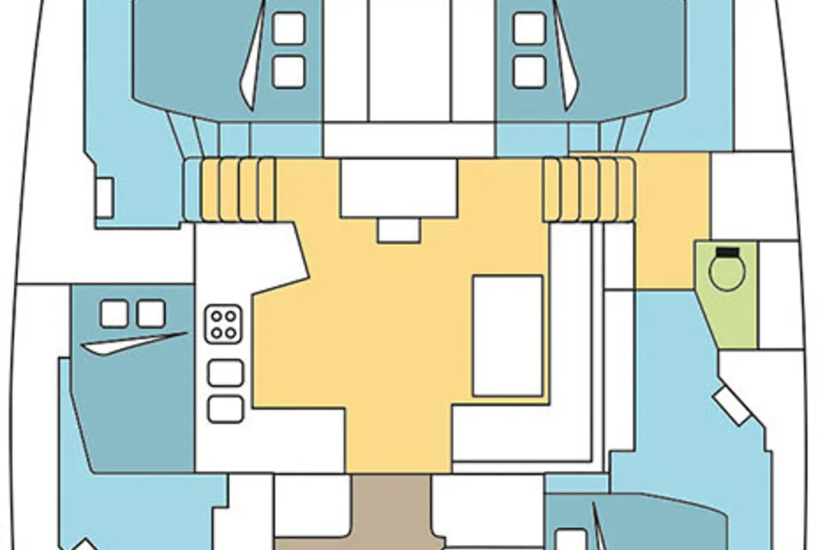 Floor plan of Madinina, a Lagoon 52 F catamaran at Lavreotiki Municipal Unit, Greece