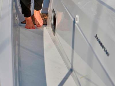 Deck of Aloha, a Jeanneau Sun Odyssey 410 sailboat at Gouvia, Greece