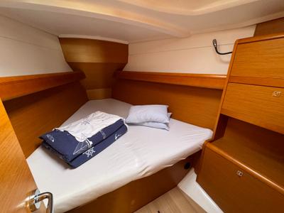 Cabin on ACE OF SPADES, a Jeanneau Sun Odyssey 389 sailboat at Općina Sukošan, Croatia