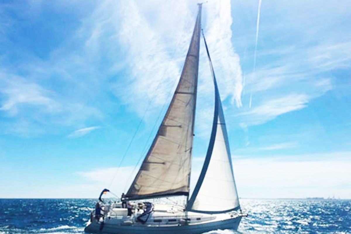 Exterior view of Mare, a Beneteau Oceanis 393 sailboat at Općina Marina, Croatia