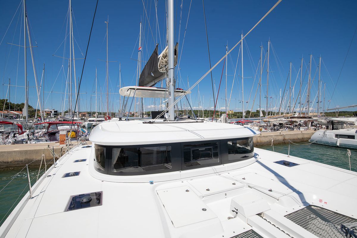 Deck of Manta Maris, a Lagoon 46 catamaran at Općina Medulin, Croatia