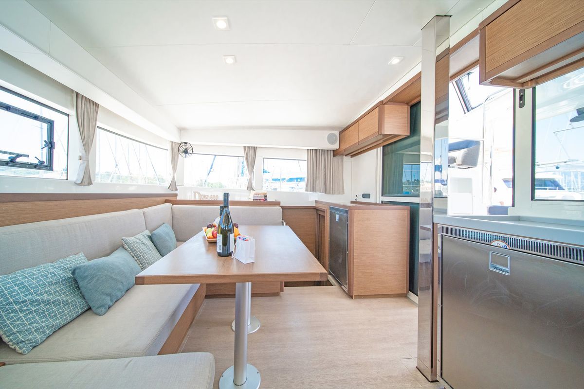 Galley of Thalasea, a Lagoon 40 catamaran at Gouvia, Greece