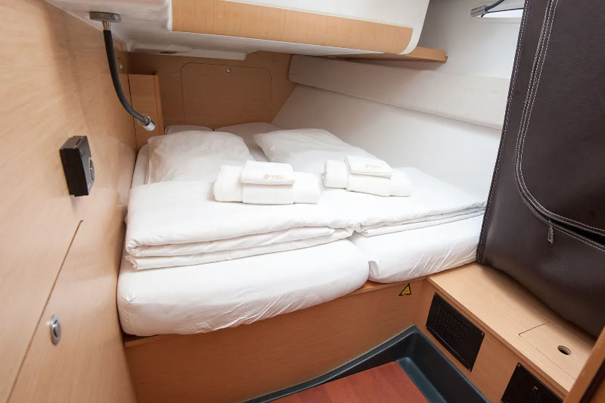 Cabin on CHARYBDIS, a Beneteau First 45 sailboat at Grad Kaštela, Croatia