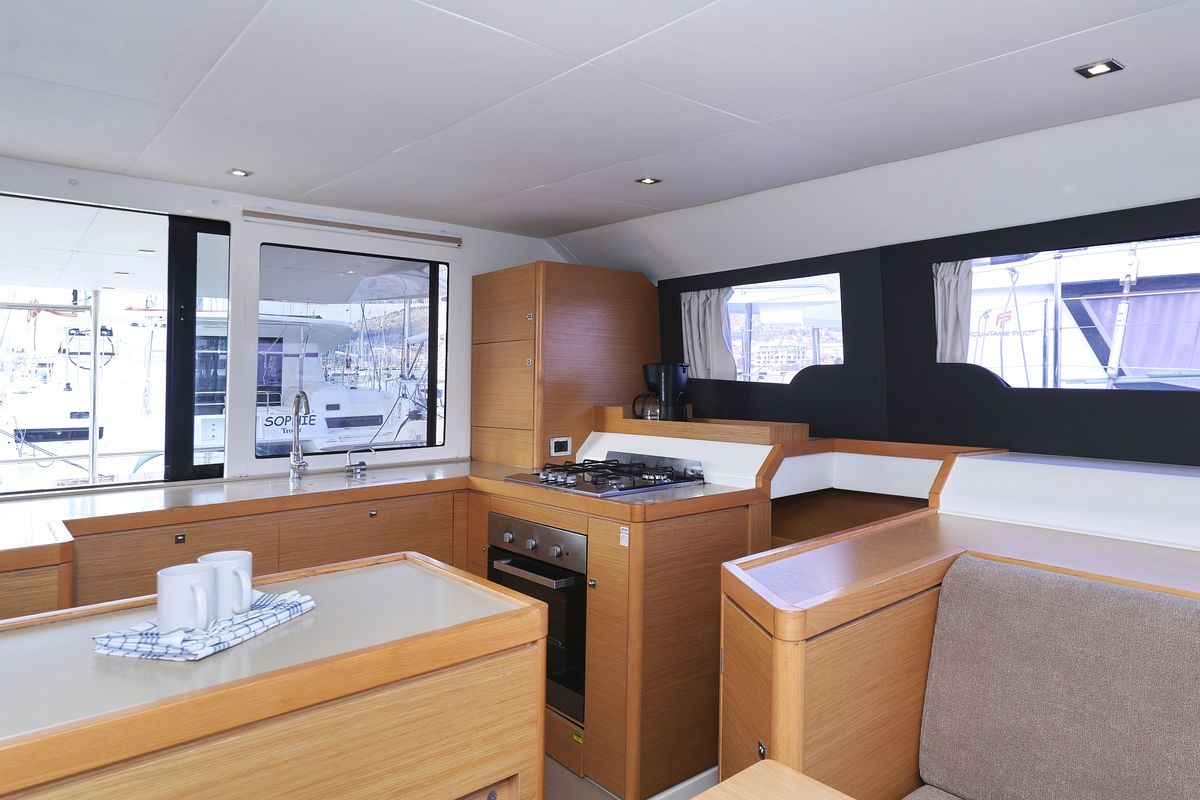 Galley of Be Mine, a Dufour 48 Catamaran catamaran at Općina Rogoznica, Croatia
