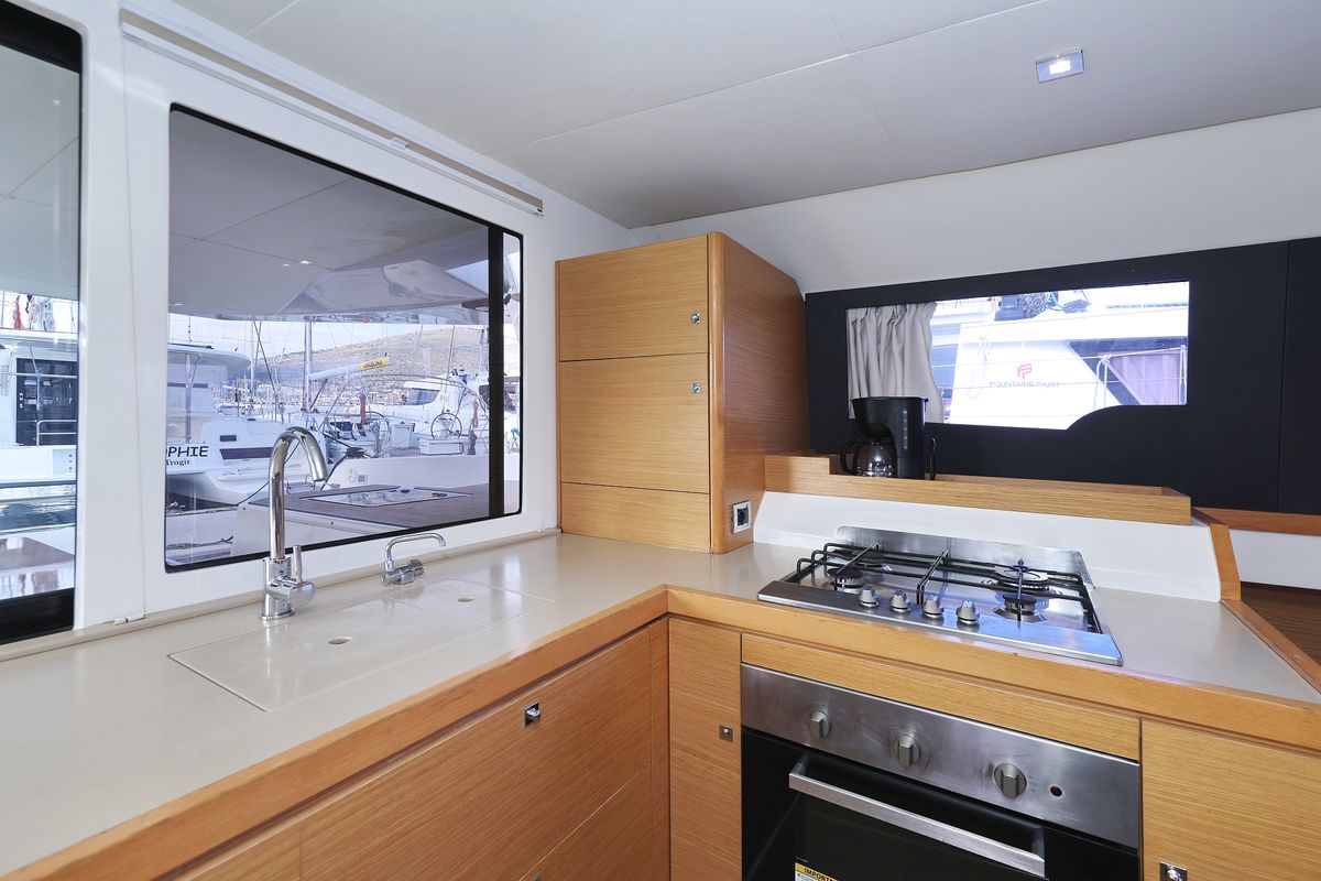 Galley of Be Mine, a Dufour 48 Catamaran catamaran at Općina Rogoznica, Croatia