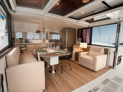 Salon of Eileen, a Bali 4.4 catamaran at Dubrovnik, Croatia
