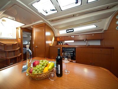 Galley of MH 57, a Bavaria Cruiser 41 sailboat at Murter, Croatia