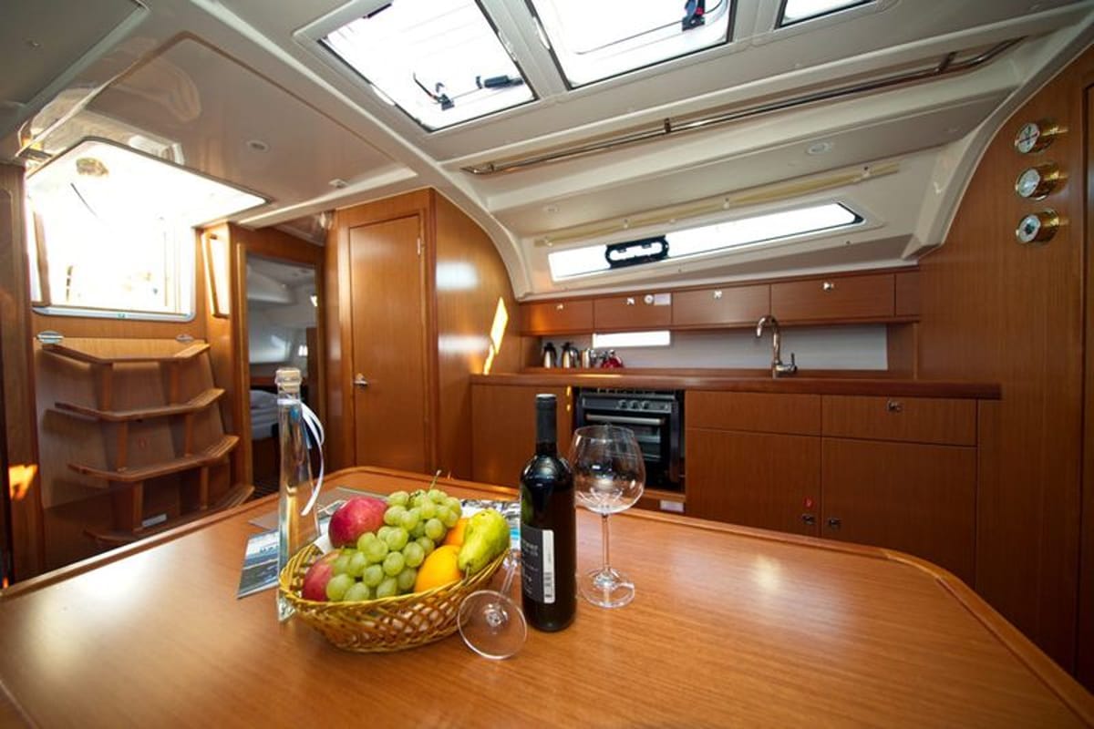 Galley of MH 57, a Bavaria Cruiser 41 sailboat at Murter, Croatia