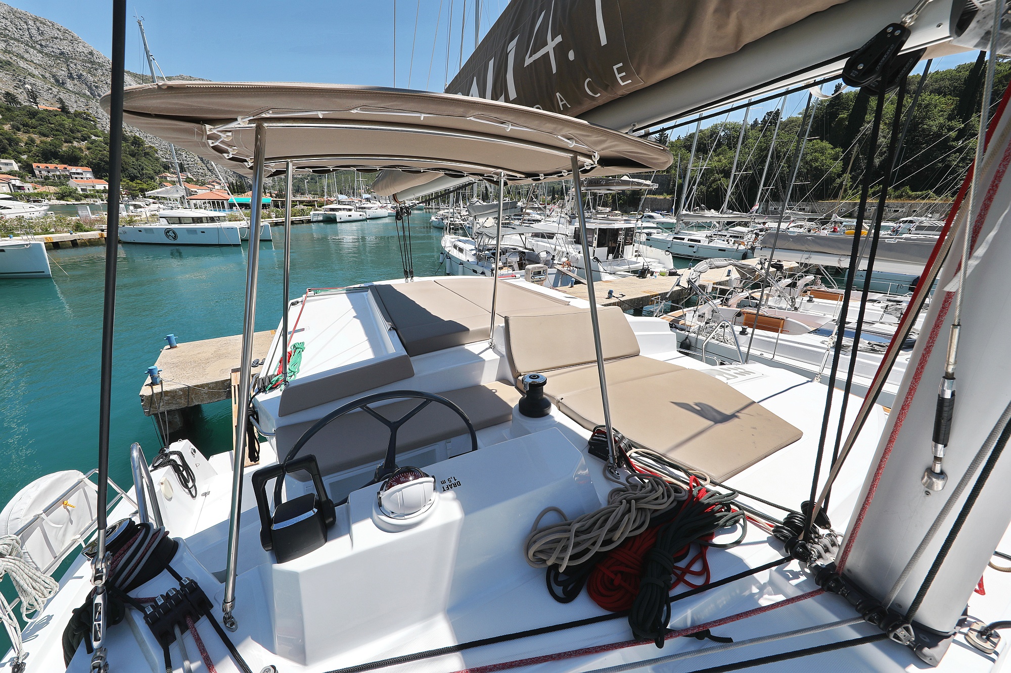 Ocean Oasis, a Bali 4.1 catamaran at Grad Biograd na Moru, Croatia