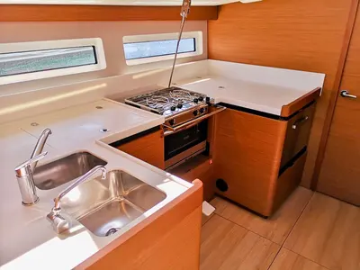 Galley of PERSIK, a Jeanneau Sun Odyssey 490 sailboat at Grad Šibenik, Croatia
