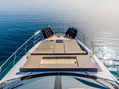 Deck of My Karat II, a Azimut 66 yacht at Grad Kaštela, Croatia