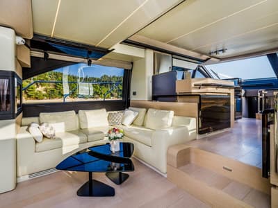 Salon of My Karat II, a Azimut 66 yacht at Grad Kaštela, Croatia