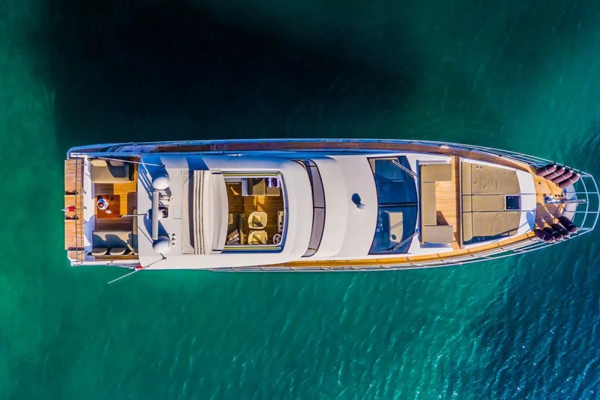 Exterior view of My Karat II, a Azimut 66 yacht at Grad Kaštela, Croatia