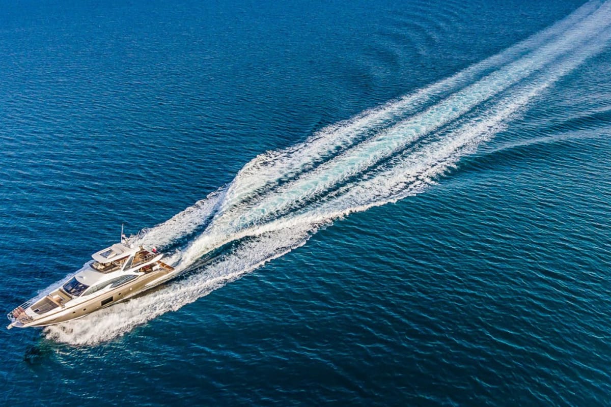 Exterior view of My Karat II, a Azimut 66 yacht at Grad Kaštela, Croatia