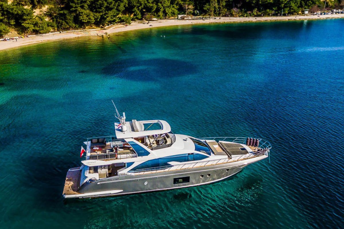 Exterior view of My Karat II, a Azimut 66 yacht at Grad Kaštela, Croatia