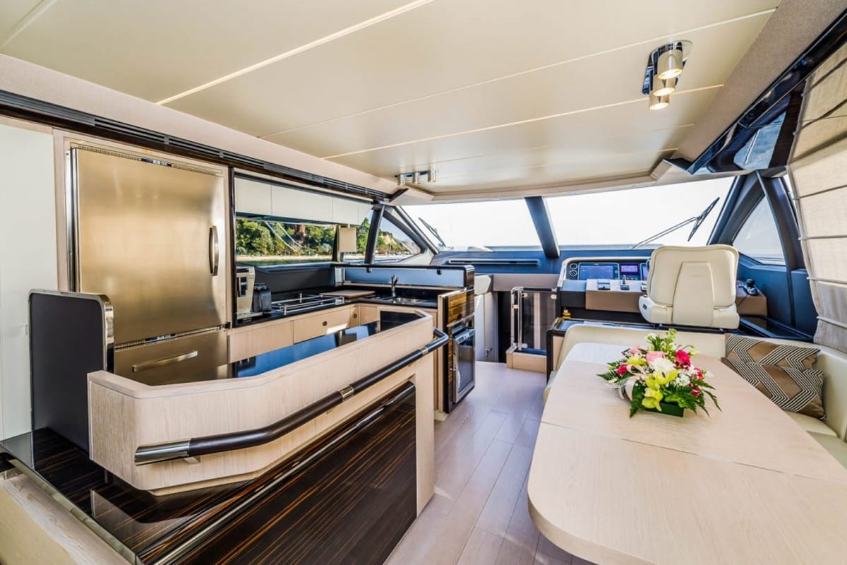 Galley of My Karat II, a Azimut 66 yacht at Grad Kaštela, Croatia