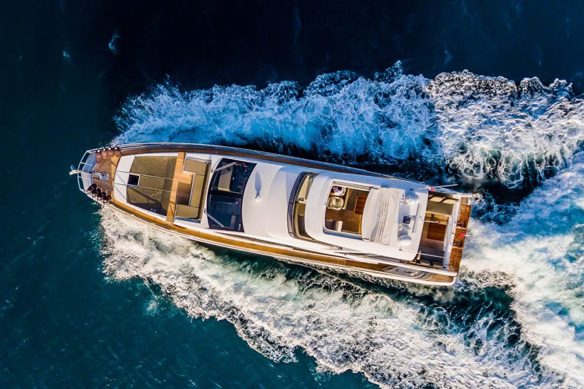 Exterior view of My Karat II, a Azimut 66 yacht at Grad Kaštela, Croatia