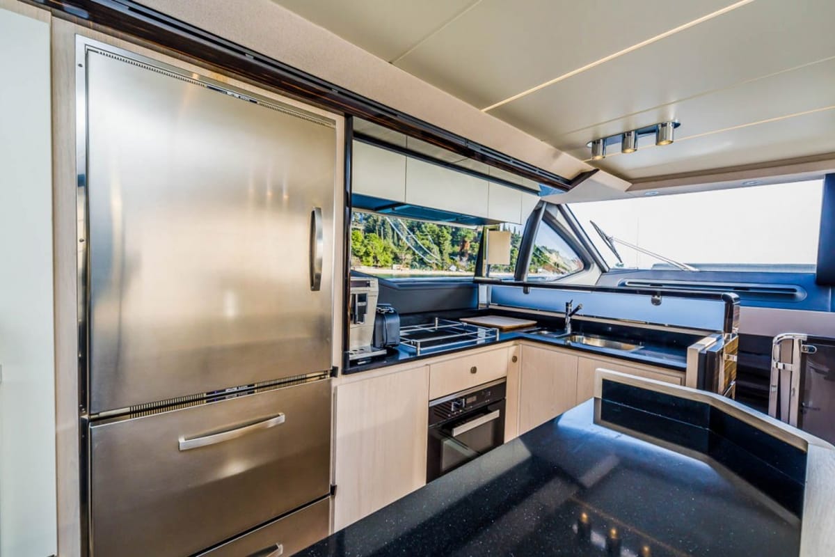 Galley of My Karat II, a Azimut 66 yacht at Grad Kaštela, Croatia