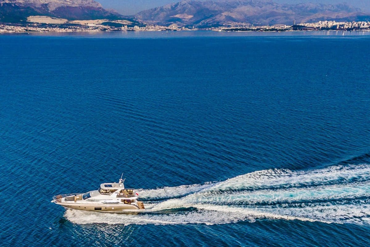 Exterior view of My Karat II, a Azimut 66 yacht at Grad Kaštela, Croatia