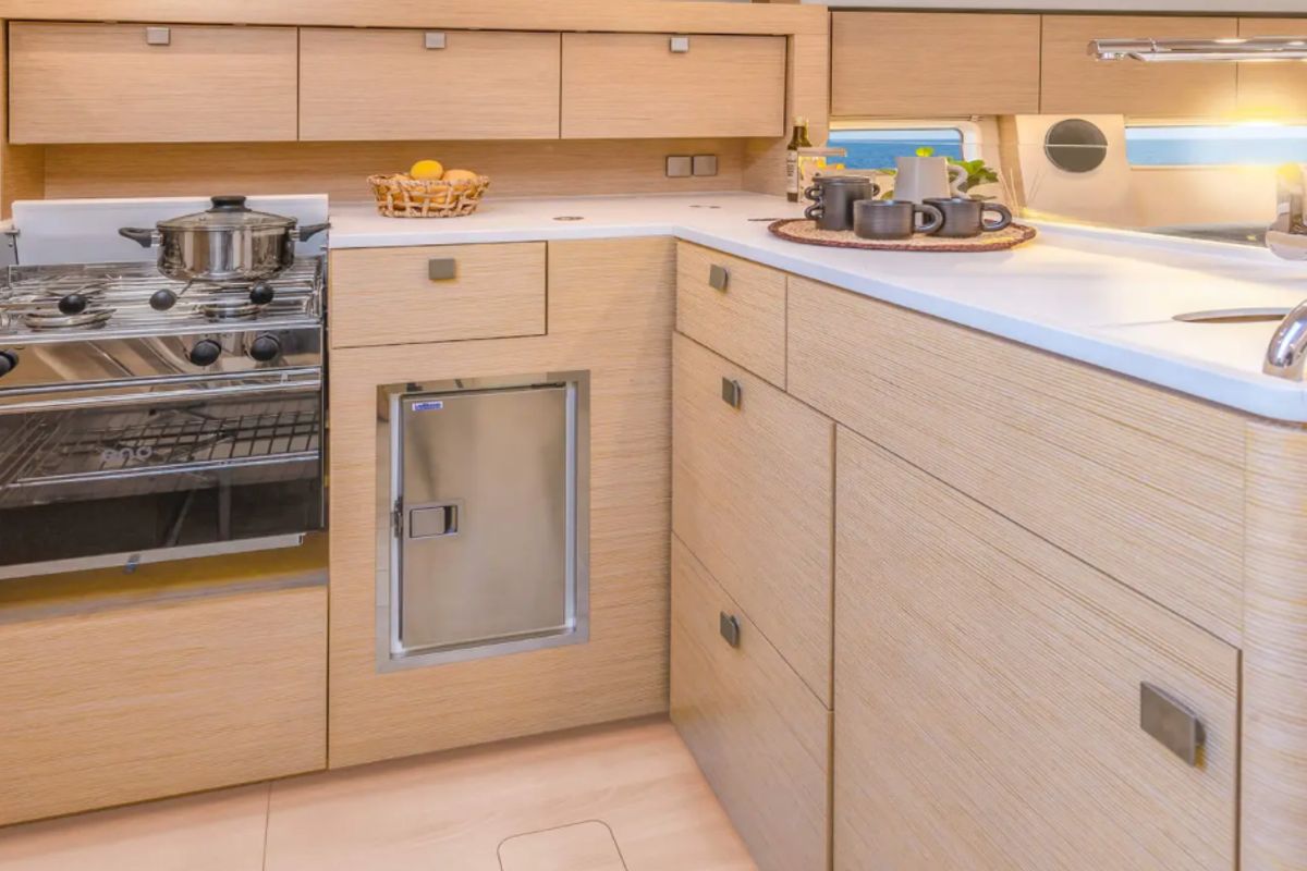 Galley of Capi'10, a Hanse Yachts Hanse 410 sailboat at Marseille, France