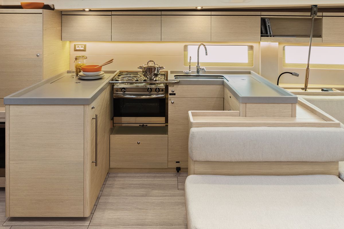 Galley of Mary-Anne, a Beneteau Oceanis 51.1 sailboat at es Jonquet, Spain