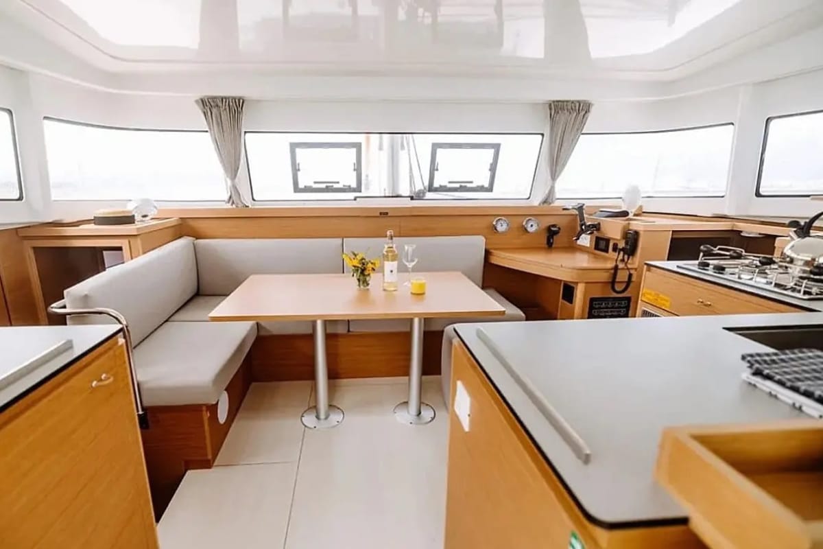 Salon of Lydia, a Excess 11 catamaran at Municipal Unit of Lefkada, Greece