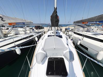 Deck of Jackpot, a Elan Impression 45.1 sailboat at Grad Biograd na Moru, Croatia
