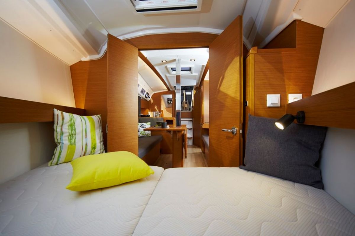 Cabin on Insula Solis, a Jeanneau Sun Odyssey 349 sailboat at Heiligenhafen, Germany