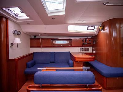 Salon of Angelina, a Beneteau Oceanis 54 sailboat at Volos Municipality, Greece
