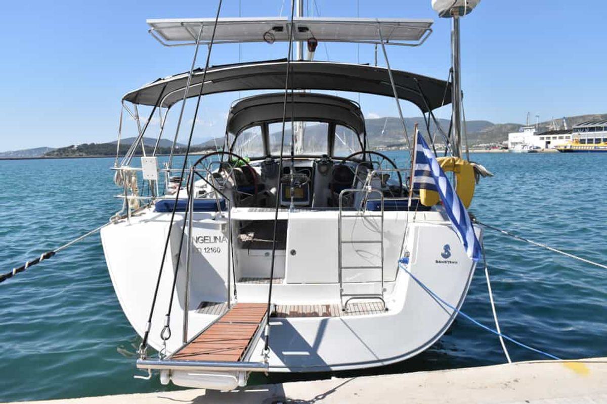 Exterior view of Angelina, a Beneteau Oceanis 54 sailboat at Volos Municipality, Greece