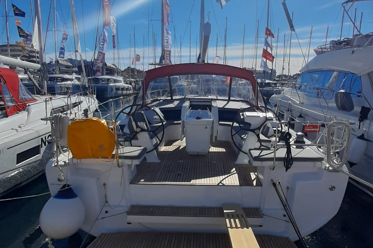 Exterior view of Nauti Buoy, a Beneteau Oceanis 46.1 sailboat at Split, Croatia