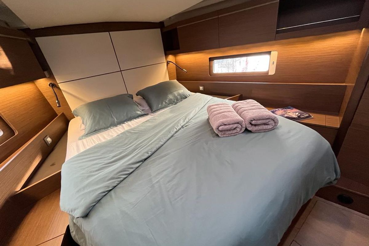 Cabin on Nauti Buoy, a Beneteau Oceanis 46.1 sailboat at Split, Croatia