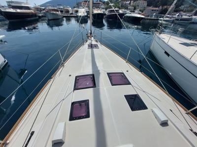 Deck of Stella, a Beneteau Oceanis 45 sailboat at Herceg Novi, Montenegro