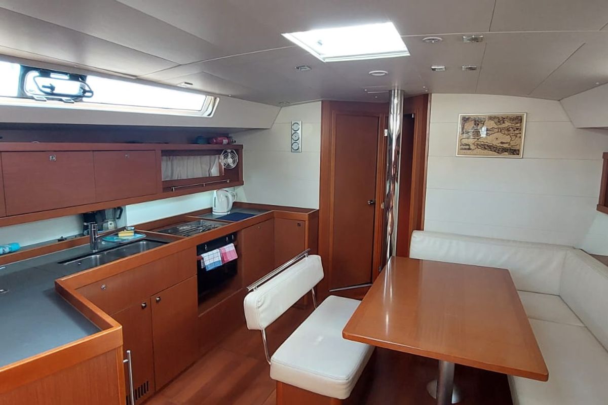 Galley of Stella, a Beneteau Oceanis 45 sailboat at Herceg Novi, Montenegro