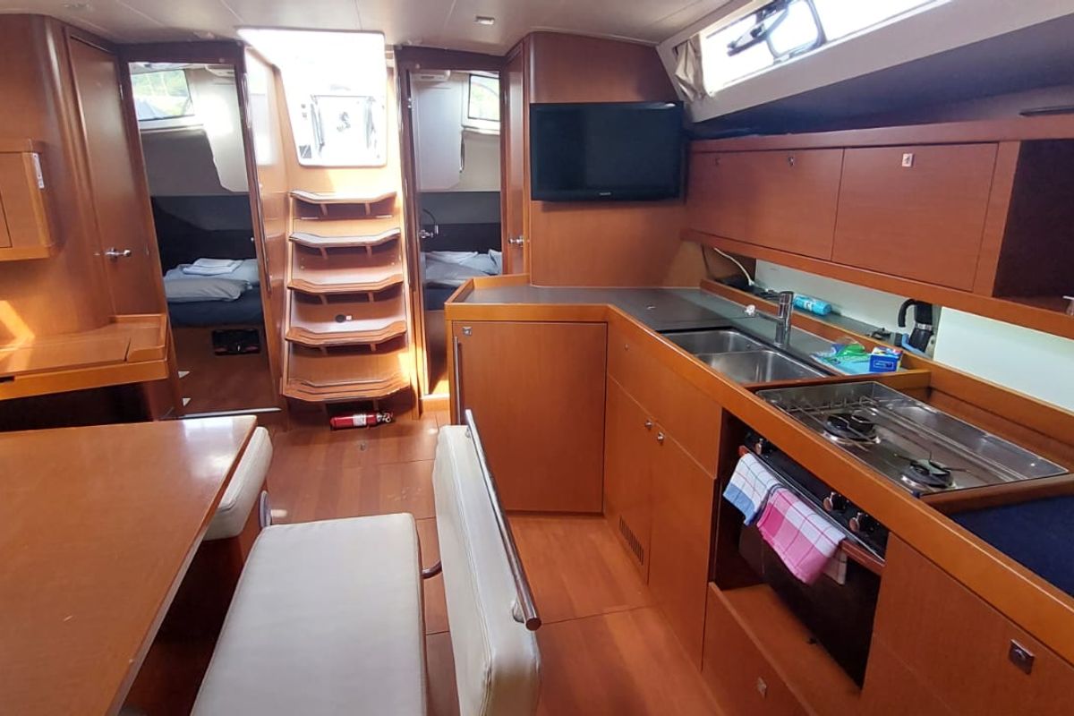 Galley of Stella, a Beneteau Oceanis 45 sailboat at Herceg Novi, Montenegro